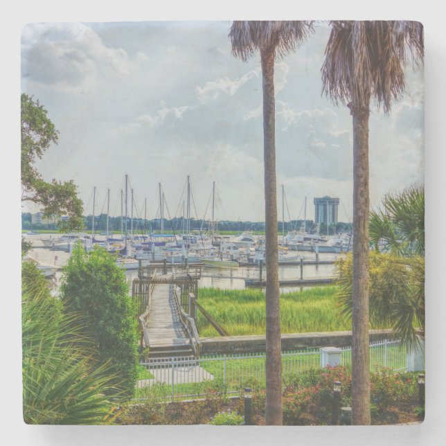 Charleston Harbour Steinuntersetzer (Vorderseite)