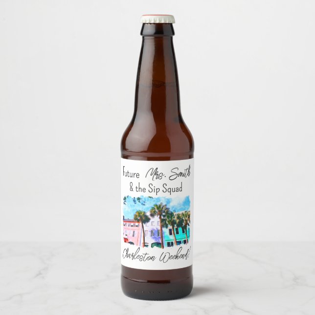 Charleston Junggeselinnen-Abschied Beer Label Bierflaschenetikett (Vorderseite)