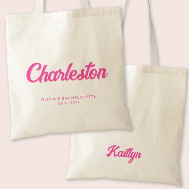 Charleston Junggeselinnen-Abschied Personalisierte Tragetasche (Charleston Bachelorette Party Tote Bag)