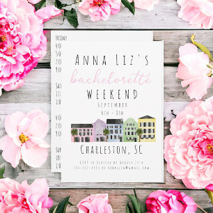 Charleston Junggeselinnen-Abschied Weekend Itinera Einladung