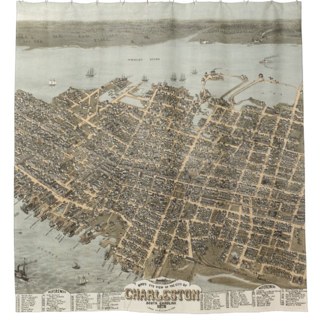 Charleston-Karte 1872 Duschvorhang (Vorderseite)