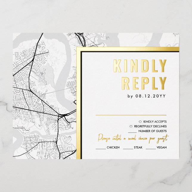 Charleston Liebe Locator | UAWG Antwort Folie Einladungspostkarte (Vorderseite)