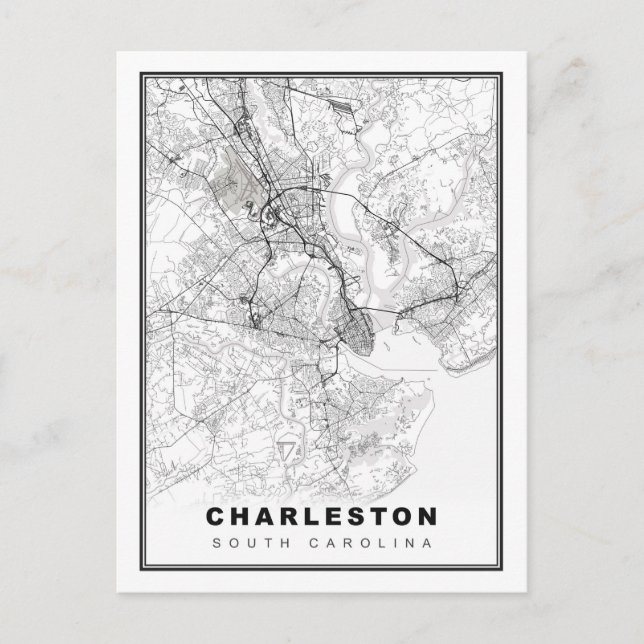 Charleston Map Postkarte (Vorderseite)