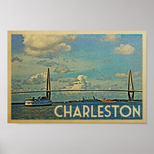Charleston-Plakat-Vintager Reise-Fassbinder-Fluss Poster