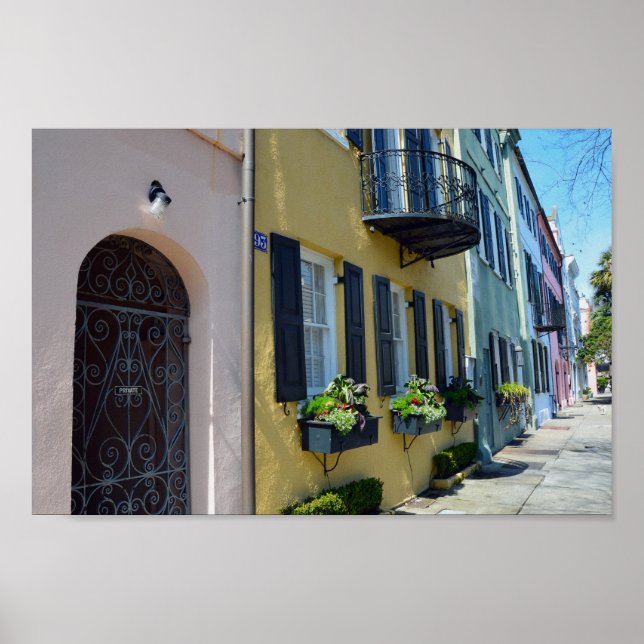 Charleston Rainbow Row Poster (Vorne)