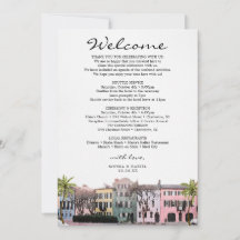 Charleston Rainbow Row SC Wedding Welcome Letter