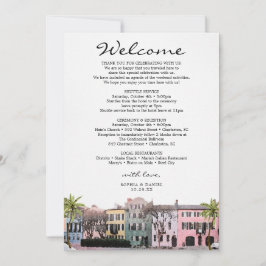 Charleston Rainbow Row SC Wedding Welcome Letter Einladung