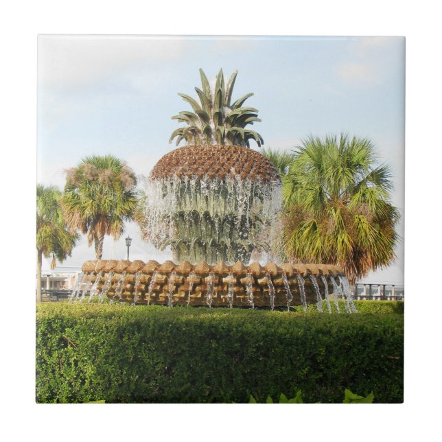 Charleston Sc-Ananas-Brunnen, Ufergegend-Park Fliese (Vorderseite)