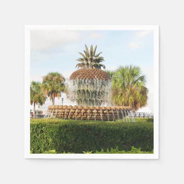 Charleston SC Ananas Fountain, Waterfront Park Serviette (Vorderseite)