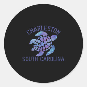 Charleston, SC Beach Design _ Tribal Turtle Gesche Runder Aufkleber