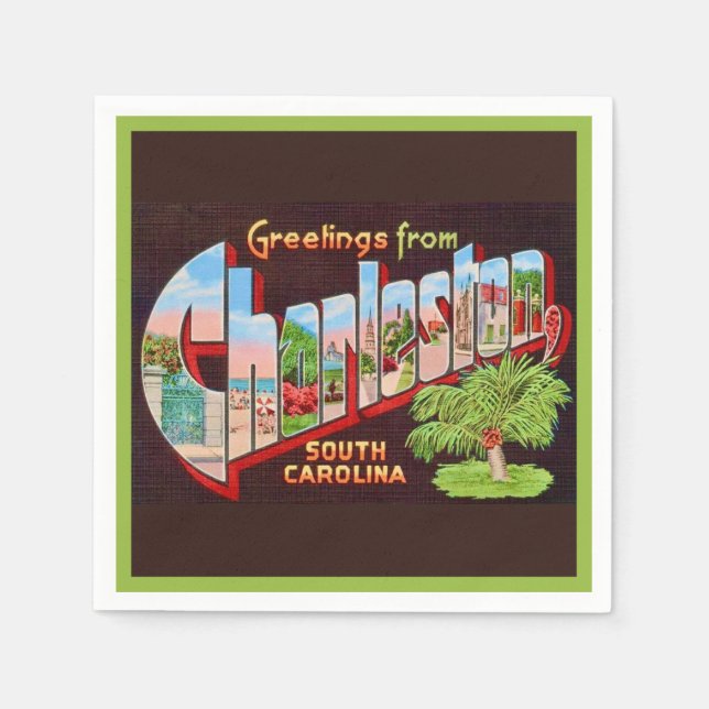 Charleston SC Greetings Cocktail Napkins Serviette (Vorderseite)
