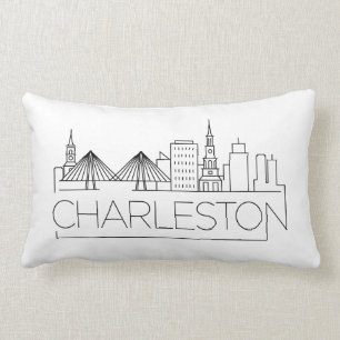 Charleston, SC Skyline Lumbar Pillow Lendenkissen