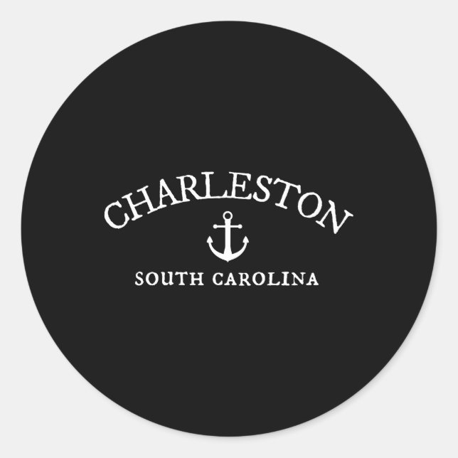 Charleston Sc South Carolina Nautical Theme Runder Aufkleber (Vorderseite)