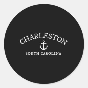 Charleston Sc South Carolina Nautical Theme Runder Aufkleber