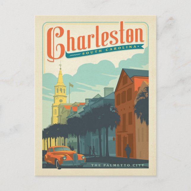 Charleston, SC - The Palmetto City Postkarte (Vorderseite)