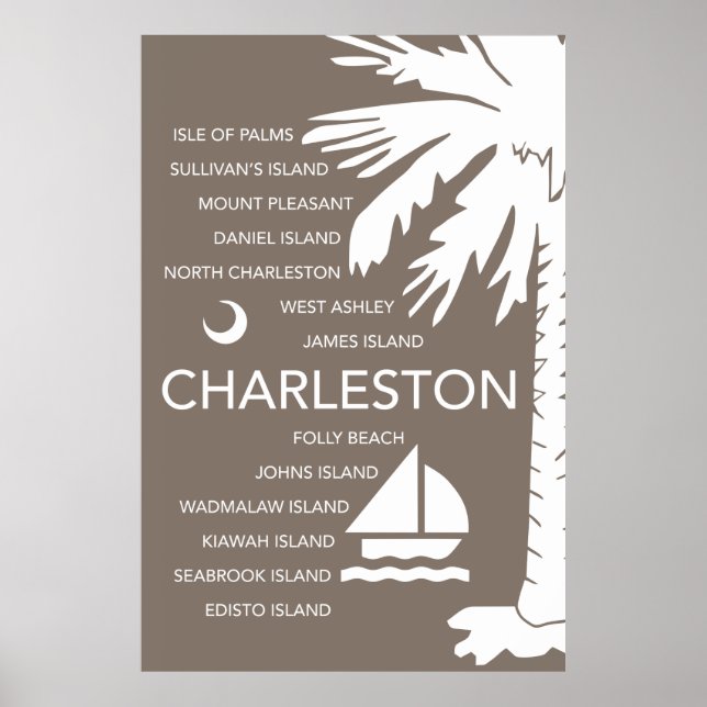 Charleston SC Towns - Brown Poster (Vorne)