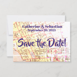Charleston, SC Vintag Map Save The Date