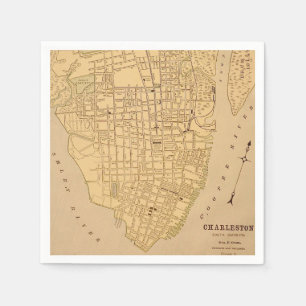 Charleston SC Vintage-Karte Postkarte Serviette