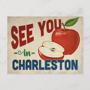 Charleston South Carolina Apple - Vintage Travel Postkarte