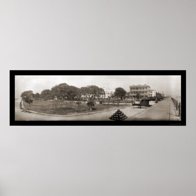 Charleston South Carolina Battery Foto 1909 Poster (Vorne)