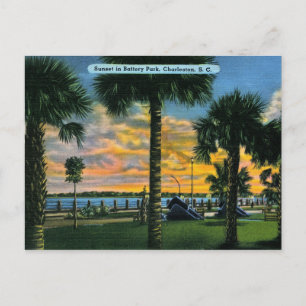 Charleston, South Carolina, Battery Park, Antik Postkarte