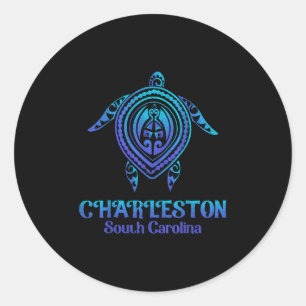 Charleston South Carolina Beach Charleston Sc Sea Runder Aufkleber