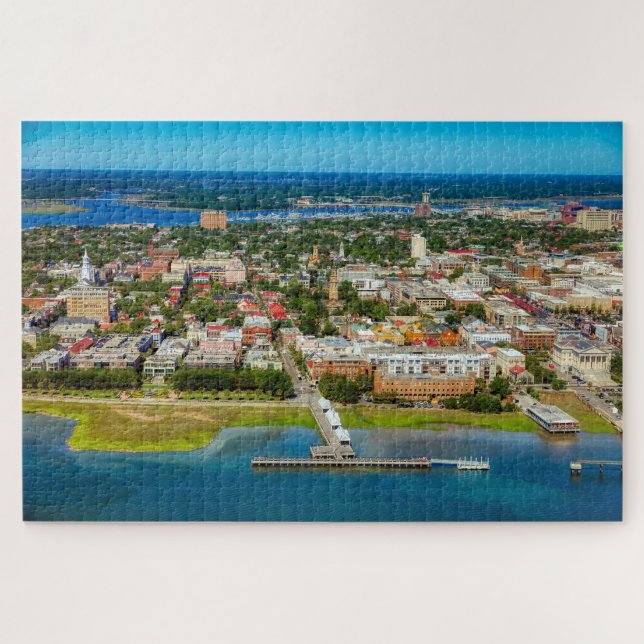 Charleston South Carolina City Skyline Foto Puzzle (Horizontal)