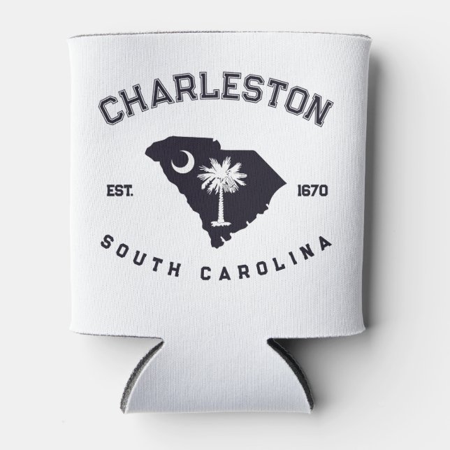 Charleston South Carolina Flag Map Navy Souvenirs Dosenkühler (Vorderseite)