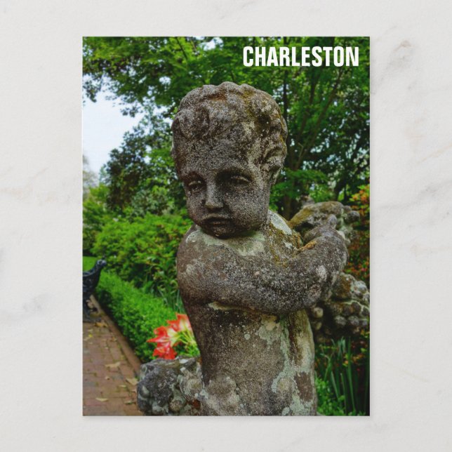 Charleston South Carolina Garden Cherub Postkarte (Vorderseite)