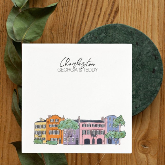 Charleston, South Carolina Hochzeitscocktail-Servi Serviette (Von Creator hochgeladen)