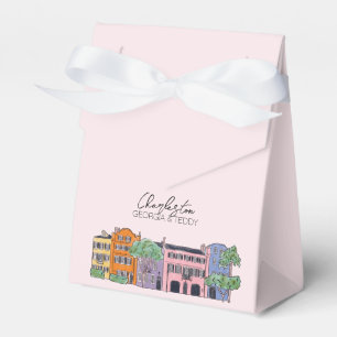 Charleston, South Carolina Hochzeitsrosa und Bogen Geschenkschachtel