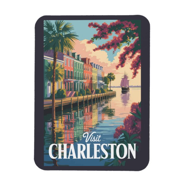 Charleston South Carolina Illustration Magnet (Vertikal)