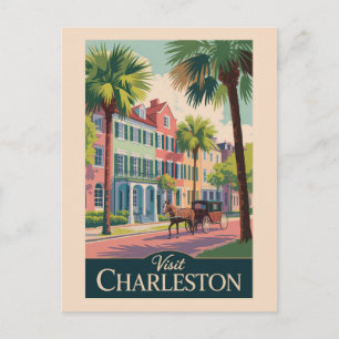 Charleston South Carolina Illustration Reise Kunst Postkarte