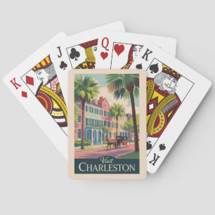 Charleston South Carolina Illustration Reise Kunst Spielkarten