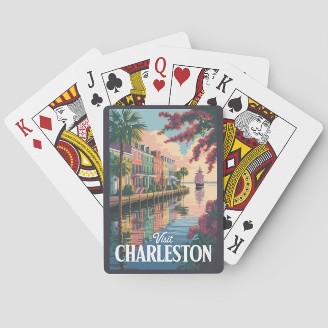 Charleston South Carolina Illustration Spielkarten (Rückseite)