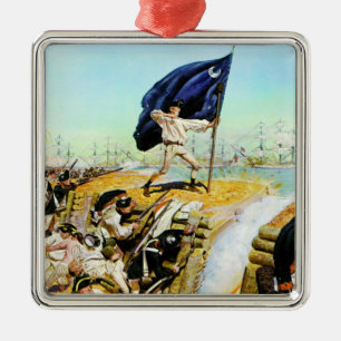 Charleston, South Carolina im Juni 1776 Silbernes Ornament