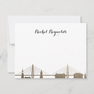 Charleston South Carolina Imitate Gold Notecard Mitteilungskarte