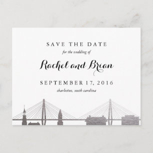 Charleston South Carolina Imitate Silver Postcard Ankündigungspostkarte