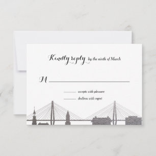 Charleston South Carolina Imitate Silver Rsvp Card