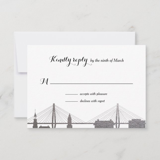 Charleston South Carolina Imitate Silver Rsvp Card Karte (Vorderseite)
