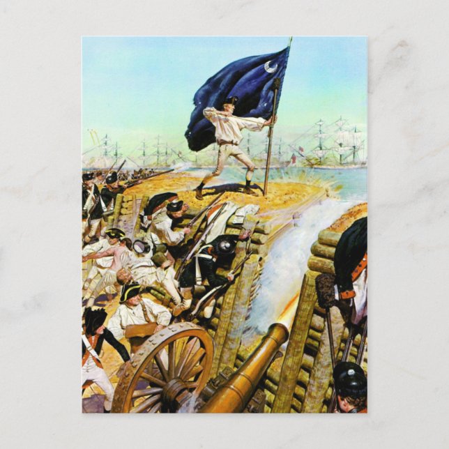 Charleston, South Carolina Juni 1776 Postkarte (Vorderseite)