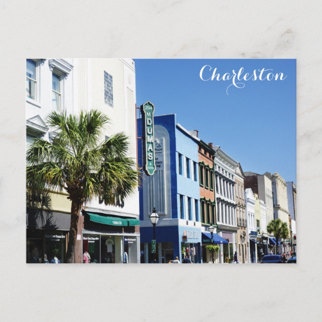 Charleston South Carolina King Street Travel Foto Postkarte (Vorderseite)