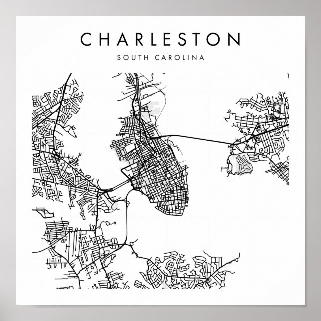 Charleston South Carolina Minimal Modern Street Poster (Vorne)