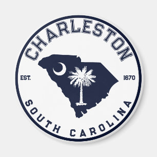 Charleston South Carolina Navy SC Flag Palmen Magnet