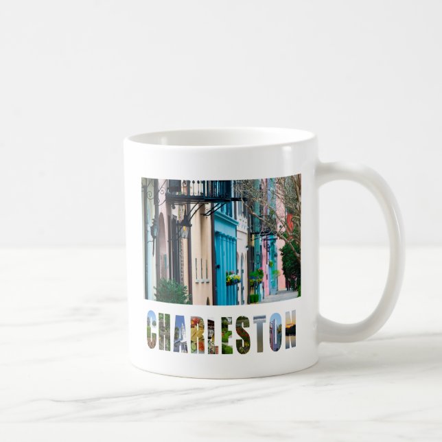 Charleston South Carolina Rainbow Row Houses Kaffeetasse (Rechts)