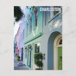 Charleston South Carolina Rainbow Row Houses Postkarte