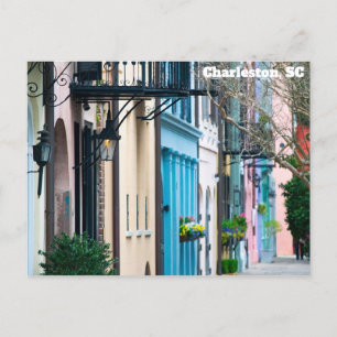 Charleston South Carolina Rainbow Row Houses Postkarte