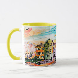 Charleston South Carolina Rainbow Row Whimsical Tasse