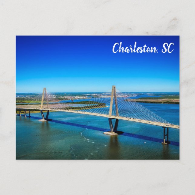 Charleston South Carolina Ravenel Bridge Foto Postkarte (Vorderseite)