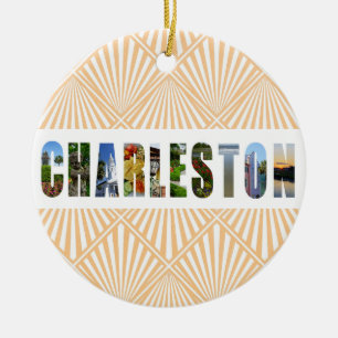 Charleston South Carolina Reisen Foto Weihnachten Keramik Ornament